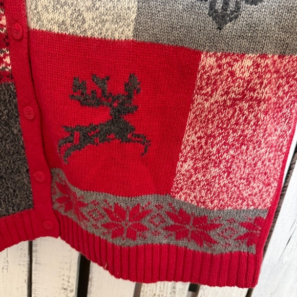VTG Cherokee Holiday Cardigan Sweater Ugly Christmas Mohair/Cotton Blend Size 1X - Picture 9 of 12
